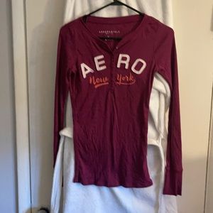 Long sleeve maroon Aeropostale shirt size small
